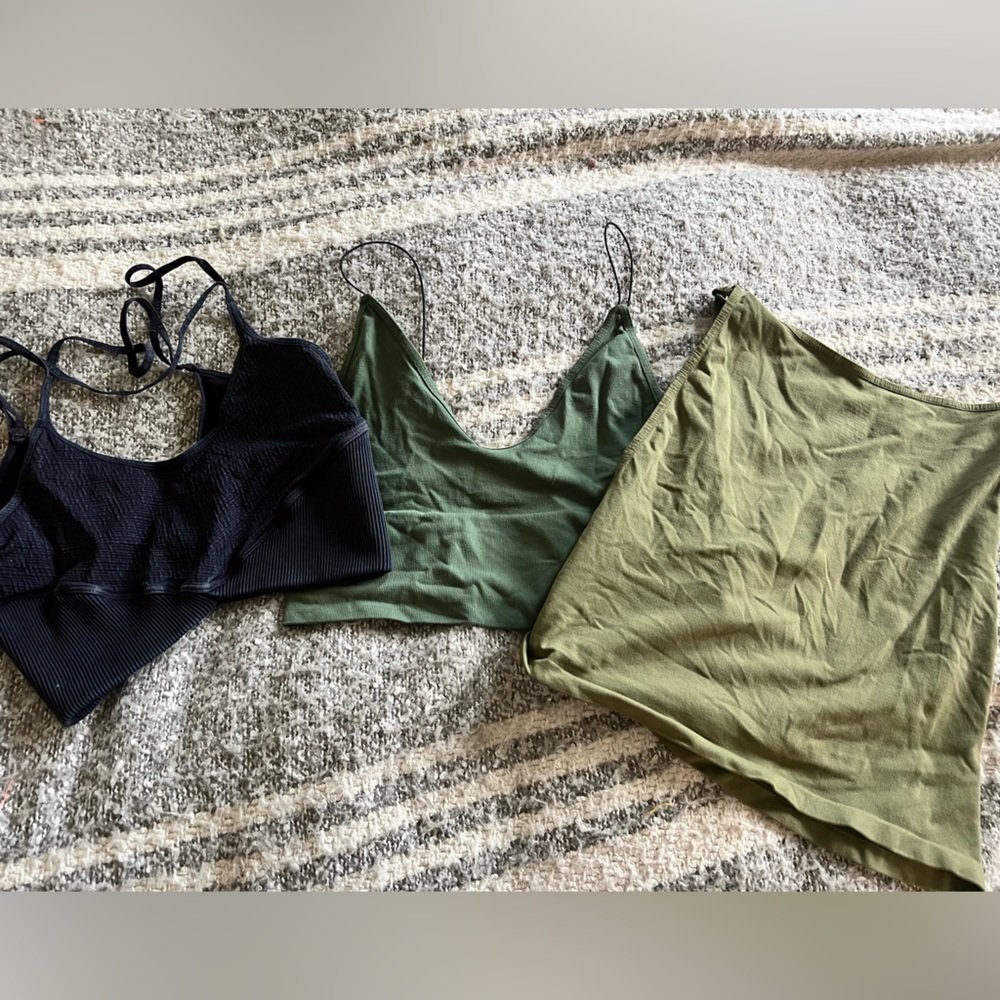 Bundle- 3 Free People light weight bras or crop tops- size M/L
